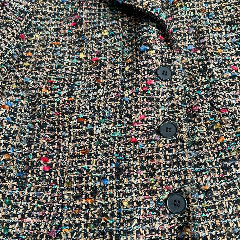 ❄️ Jones New York Multicolor Tweed Wool Blazer Jacket Size 6 Classic Tailored - Picture 2 of 9